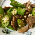 kiki9993's cooksnap of when they made 砂肝とオクラの炒め物.