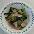 maryuri's cooksnap of when they made ★小松菜とハムの炒め物で１品★.