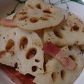 ねねこ39's cooksnap of when they made 蓮根とベーコンのブラックペパー炒め.