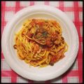 aqua126's cooksnap of when they made ベーコンとしめじのトマトクリームパスタ.