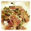 威都樹's cooksnap of when they made 焼肉屋さん風～アジのお刺身♪.
