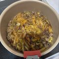 ٩(^‿^)۶'s cooksnap of when they made 白菜大量消費☆牛バラ肉と白菜の卵とじ丼.