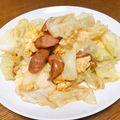 vabochan's cooksnap of when they made 簡単！野菜炒め♪キャベツ・卵・ソーセージ.