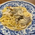 エル♀'s cooksnap of when they made 2種のきのこの味噌マヨクリームパスタ.