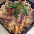 ポヨちママ's cooksnap of when they made かぼちゃと豚肉の炊き込みごはん.