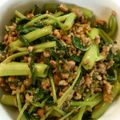 llpepell's cooksnap of when they made ♪空芯菜と挽き肉のにんにく炒め♪.