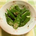 にきけん's cooksnap of when they made ＊めんつゆで＊オクラの胡麻和え＊.