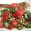 みょーび's cooksnap of when they made 白身魚のソテー　オクラトマトソース.