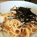 いーちゃん4649's cooksnap of when they made 明太子ときのこの和風パスタ.