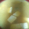 灯籠猫's cooksnap of when they made かぼちゃと豆腐と春菊の味噌汁.