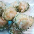 まぁたんズクッキング's cooksnap of when they made 懐石風！海老を詰めたゴーヤの天ぷら.