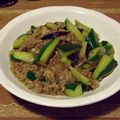 nokonta's cooksnap of when they made 茄子と胡瓜のひき肉炒め.
