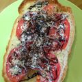 ｊ−ｊ−ｆ's cooksnap of when they made トマト×塩昆布×バジルのトースト.