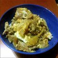 naneyne's cooksnap of when they made 豚肉と玉ねぎの甘辛玉子丼.