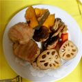 1023asuka's cooksnap of when they made 豚巻き 照り焼き【南瓜レンコン油揚げ】.