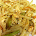隣のアレルギーご飯's cooksnap of when they made 簡単めんつゆと白ねぎで焼きうどん.