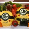 WARABYON's cooksnap of when they made 簡単キャラ弁☆ミニオン弁当.
