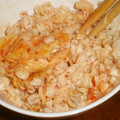 toshiebaba's cooksnap of when they made 速攻でできる！押し麦のキムチ和え.