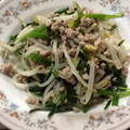 DuffysCafe's cooksnap of when they made もやしとニラのひき肉炒め.