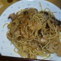 すまっぱーこんぶ's cooksnap of when they made シャキシャキ蓮根とチキンの和風パスタ.