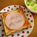 ちぇりーPinky's cooksnap of when they made ハム後のせ♫こ～んがりマヨトースト.
