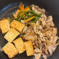 Gkims's cooksnap of when they made 厚揚げと豚バラ肉のすき焼き風旨々煮.