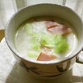 月見なっとう's cooksnap of when they made キャベツとベーコンのミルクスープ.