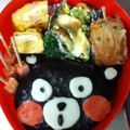 はる♡ほの's cooksnap of when they made くまもんのカラフル弁当.