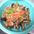 shirowhite's cooksnap of when they made 茄子トマト牛こまのオイスターソース炒め.