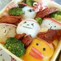 ゆーーあママ's cooksnap of when they made まんまるラップおにぎり☆LINEキャラ弁.