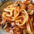 sumomocook's cooksnap of when they made 真っ赤なナポリタンうどん.