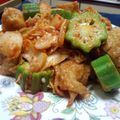 趣天童子's cooksnap of when they made 厚揚げ＆オクラのキムチ炒め＜改良版＞.