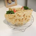 oishiku's cooksnap of when they made 全粒粉で発酵不要の簡単ピタサンドイッチ.