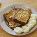鈴ピヨ's cooksnap of when they made 時短甘さ控えめバナナ添えフレンチトースト.