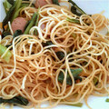 hyurumi's cooksnap of when they made たっぷり小松菜の簡単和風スパゲティ♪.