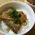 しのばぁたん's cooksnap of when they made お酢が決め手　手軽にサンマのかば焼き丼.