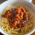 笑みs's cooksnap of when they made フライパン10分！ミートソース（１：１）.