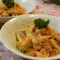 桃屋誰's cooksnap of when they made 海老とアスパラのトマトクリームパスタ☆.