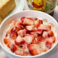 ☆あいちゃん's cooksnap of when they made 美味❣苺 練乳ヨーグルト(❊´︶`❊)♡.