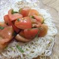 ケム's cooksnap of when they made 今日のおそうめん：トマトサラダのせ.