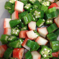 たぼかず's cooksnap of when they made カニカマとオクラのめんつゆ和え.