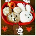 うたはち's cooksnap of when they made キャラ弁☆ＬＩＮＥ　ブラウン&コニー.