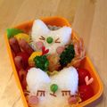 なちょぴ's cooksnap of when they made 揚げパスタでお絵かき猫ちゃんおにぎり♪.