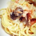 リラくまlove's cooksnap of when they made フライパンひとつで！塩鮭のクリームパスタ.