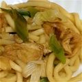 たろこんしゅん's cooksnap of when they made 長ネギと油揚げの焼きうどん♪.
