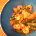 にしだぁ's cooksnap of when they made 海老じゃがオクラのガーリック醤油炒め.