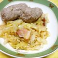 Jock's cooksnap of when they made シュークルート風！キャベツとソーセージ煮.