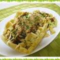 ブンショウ's cooksnap of when they made ニラたっぷり！ふわふワッフルお好み焼き.
