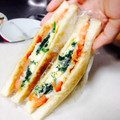 森江選手's cooksnap of when they made ほうれん草と卵のサンド.