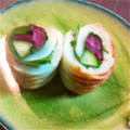 BYU's cooksnap of when they made おつまみ＊ちくわときゅうりのしそしば巻*.
